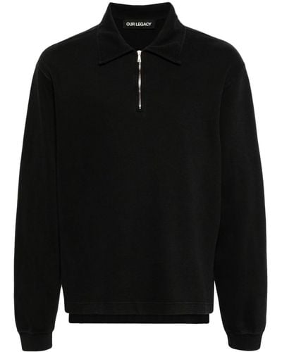 Our Legacy Half-zip cotton sweatshirt - Noir