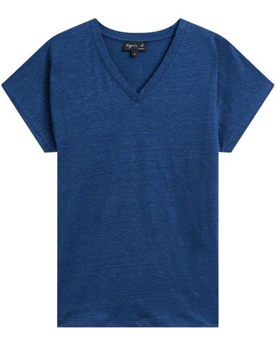 agnès b. Kim Linen T-shirt - Blue