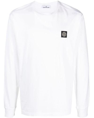 Stone Island T-shirt Met Patch - Wit