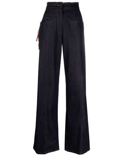 Liya Weite High-Waist-Jeans - Blau