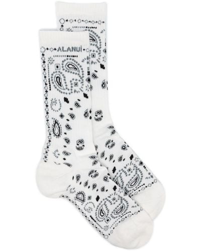 Alanui Socken mit Bandana-Print - Weiß