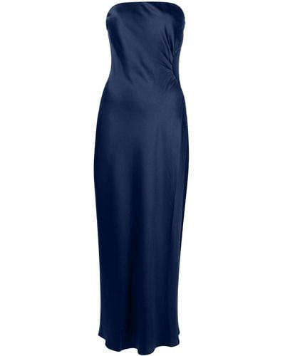 Reformation Nevaeh Satin Midi Dress - Women's - Viscose/naiatm Cellulosic Fiber/polyester - Blue