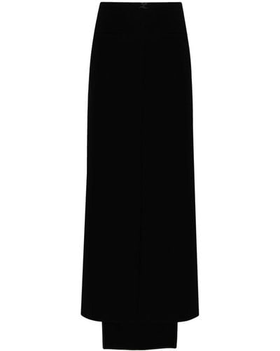 Courreges Heritage Crepe Mid-length Skirt - Black
