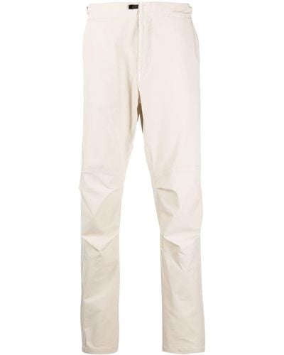 Stone Island Strap-detail High-rise Tapered-leg Trousers - Natural