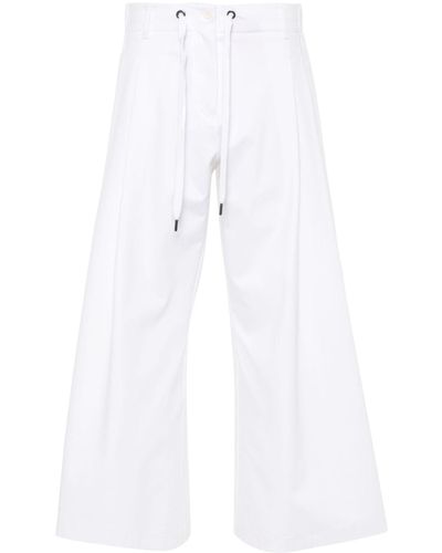 Brunello Cucinelli Pantalon court à détails de plis - Blanc