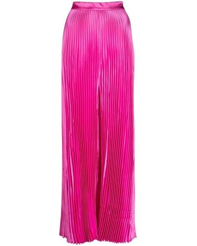L'idée Pleated High-waisted Trousers - Pink