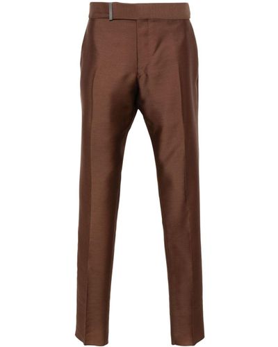 Tom Ford Twill Wool-blend Pants - Brown