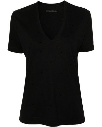 Zadig & Voltaire Wassa Rhinestone-embellished T-shirt - Black