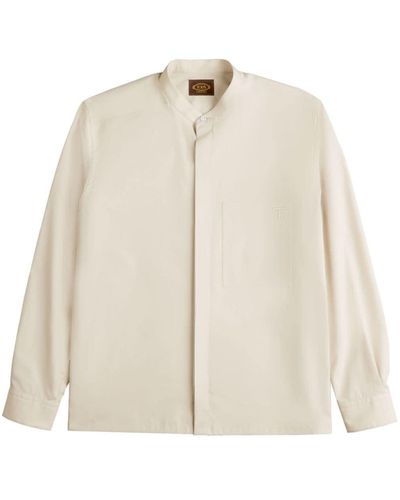Tod's Logo-embroidered Cotton Shirt - Natural