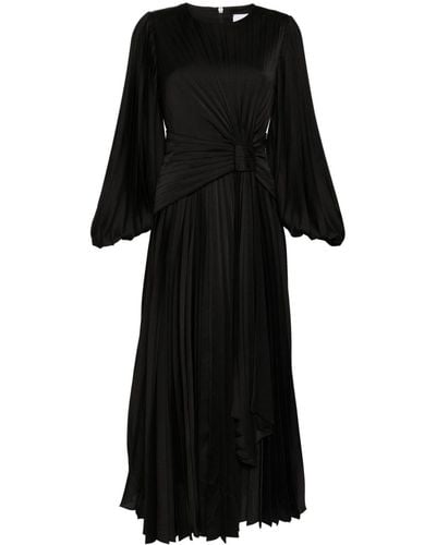 Acler Puff-sleeves Satin Dress - Black