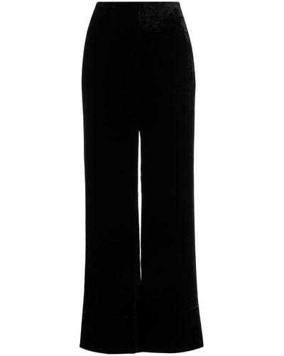 Totême Velvet Wide-leg Trousers - ブラック