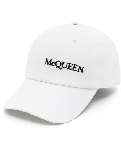 Alexander McQueen Baseballkappe mit Logo-Stickerei - Weiß