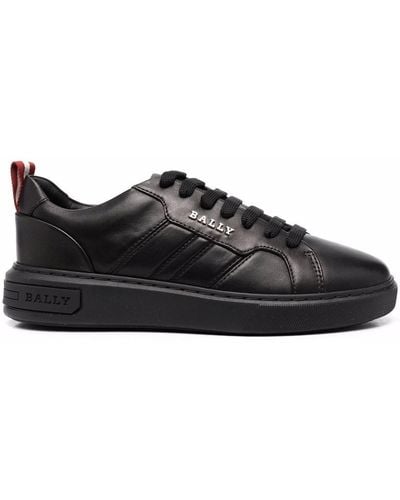 Bally Logo-plaque Leather Sneakers - Black