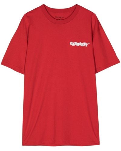 Carhartt Fast Food-print Cotton T-shirt - Red