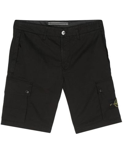Stone Island Supima-Cotton Cargo Shorts - Black