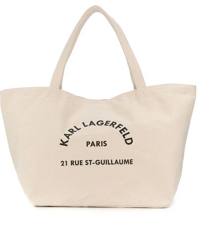 Karl Lagerfeld Shopper mit Logo-Print - Weiß