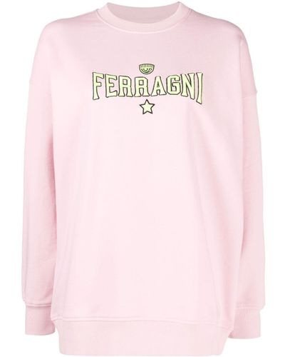 Chiara Ferragni Sweatshirt mit Logo-Stickerei - Pink