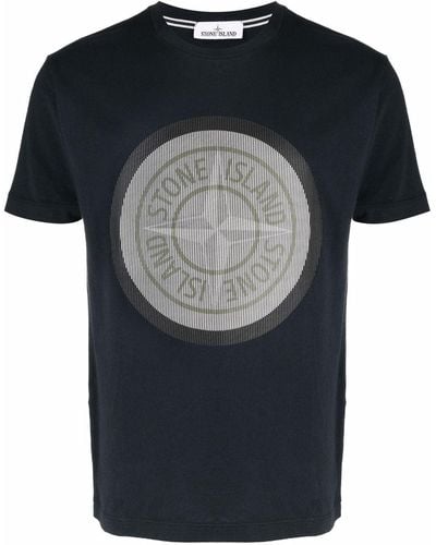 Stone Island Camiseta con logo estampado - Negro