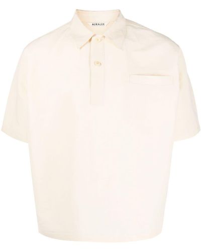 AURALEE Washed-effect Classic Polo Shirt - White