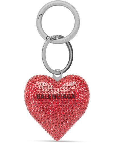 Balenciaga Valentine's Strass Key Chain - Red
