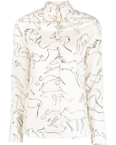 Stella McCartney Camisa con animal print - Neutro