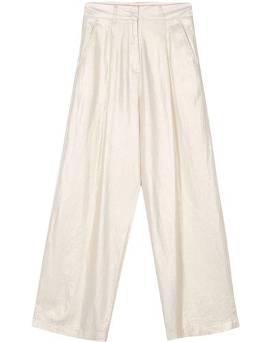 ..,merci Foiled-finish Straight-leg Trousers - White