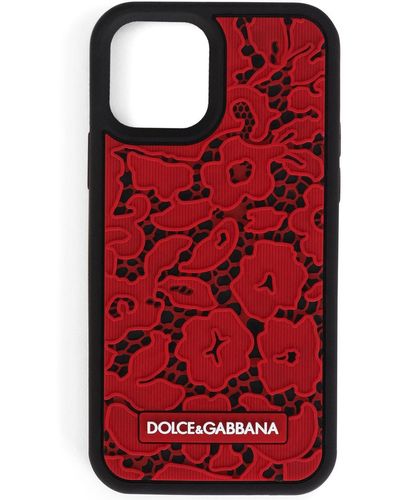 Dolce & Gabbana Iphone 12 Pro Hoesje Met Kanten-effect - Rood