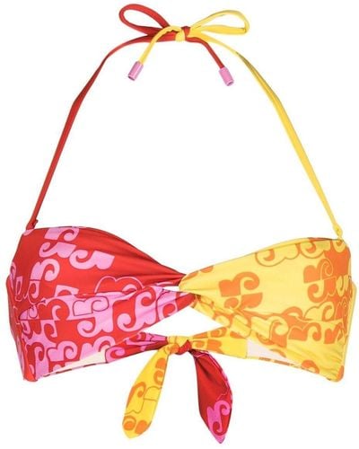 ALÉMAIS Top de bikini Louise con diseño retorcido - Rojo