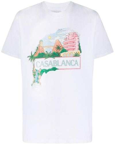 Casablancabrand T-shirt Met Print - Wit