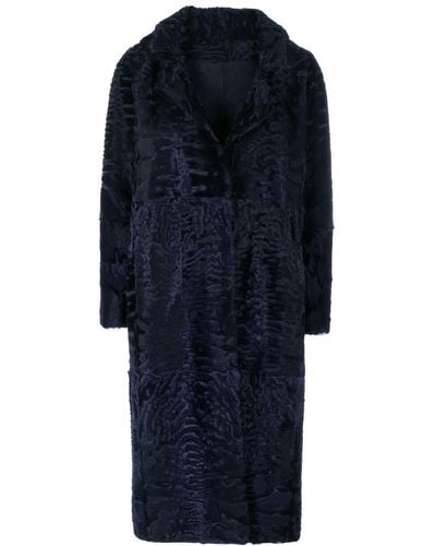 Liska Textured single-breasted coat - Azul