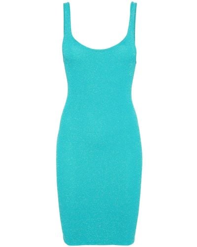Mc2 Saint Barth Deana Shirred Mini Dress - Blue
