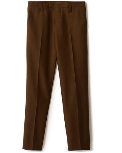 Miu Miu Pantalones con logo bordado - Marrón