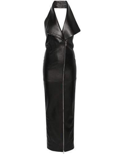 Monot Vestido largo con diseño de columnas - Negro