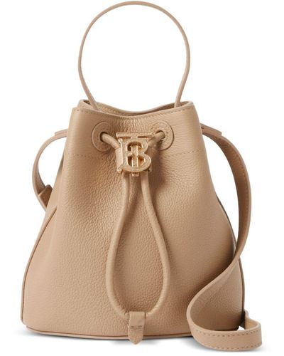 Burberry Small Tb Bucket Bag - Natural