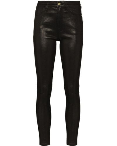 FRAME Le High Skinny Leather Pants - Women's - Leather - Black