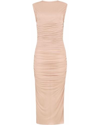 Dolce & Gabbana Ruched Mid-length Dress - Natural