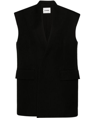 Jil Sander Double-breasted Waistcoat - Black