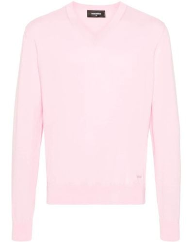 DSquared² Pullover mit V-Ausschnitt - Pink