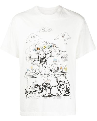 STORY mfg. T-Shirt mit Grateful-Print - Weiß