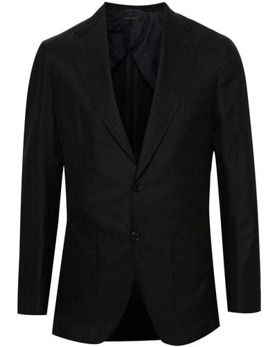 Brioni Patterned-jacquard Silk Blazer - Black