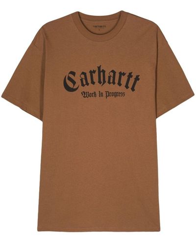 Carhartt T-shirt Van Biologisch Katoen - Bruin