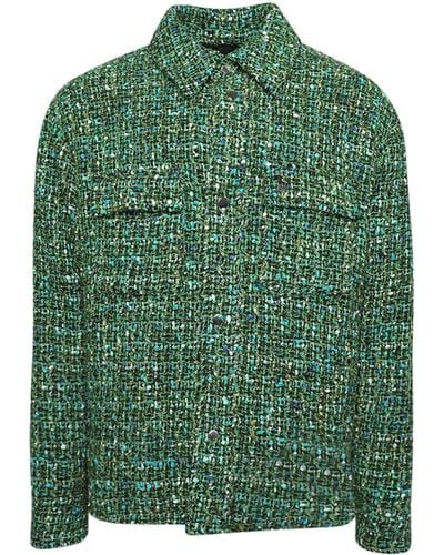 Amiri Boucle Long-sleeve Shirt - Green