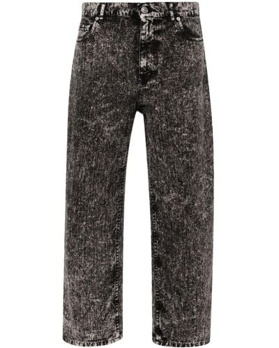 Marni High-rise Tapered Cropped Jeans - Gray