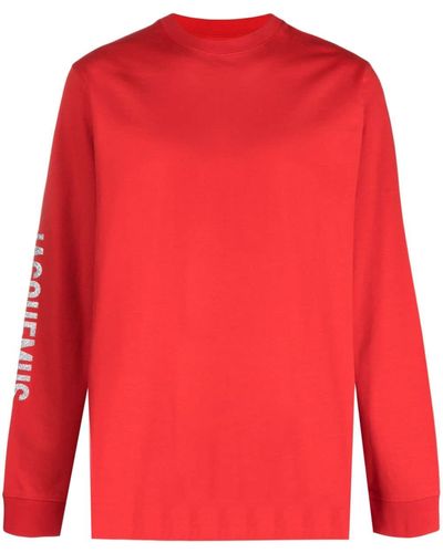 Jacquemus T-shirt a maniche lunghe con stampa - Rosso