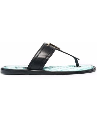 Tom Ford Tf Plaque Quilted Insole Flip Flops - Black