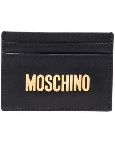 Moschino Porte-cartes à plaque logo - Noir