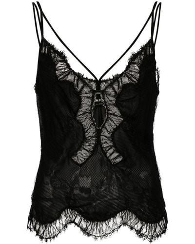 Tom Ford Chantilly-lace slip top - Schwarz