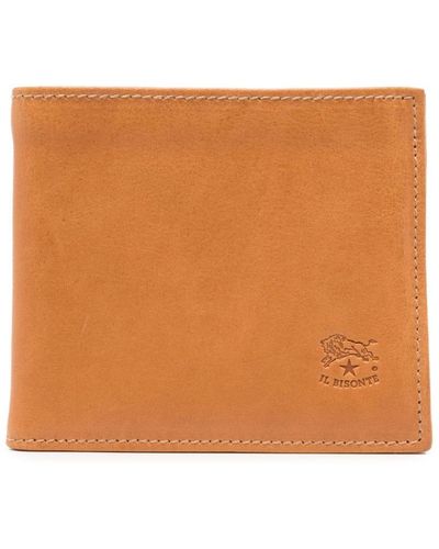 Il Bisonte Bi-fold Calf Leather Wallet - Orange