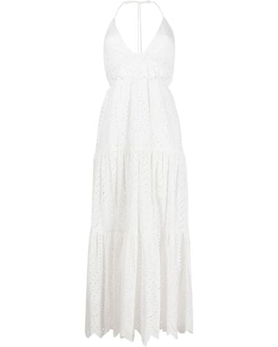 Patrizia Pepe Embroidered Cotton Dress - White
