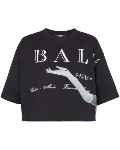 Balmain T-shirt Met Print - Zwart